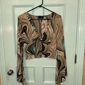 Multicolor Swirl Y2K top